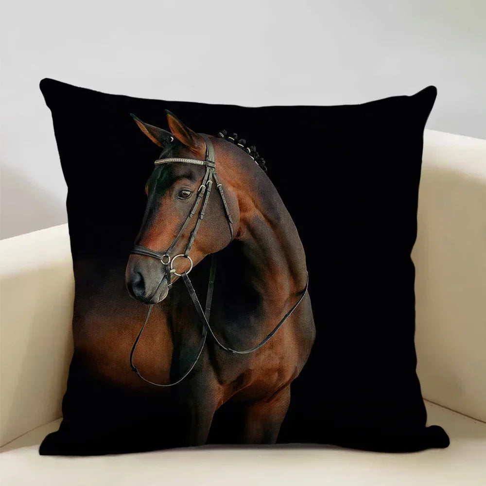 Printed Horse Design Cushion Cover Pillowcase - House Of Avana