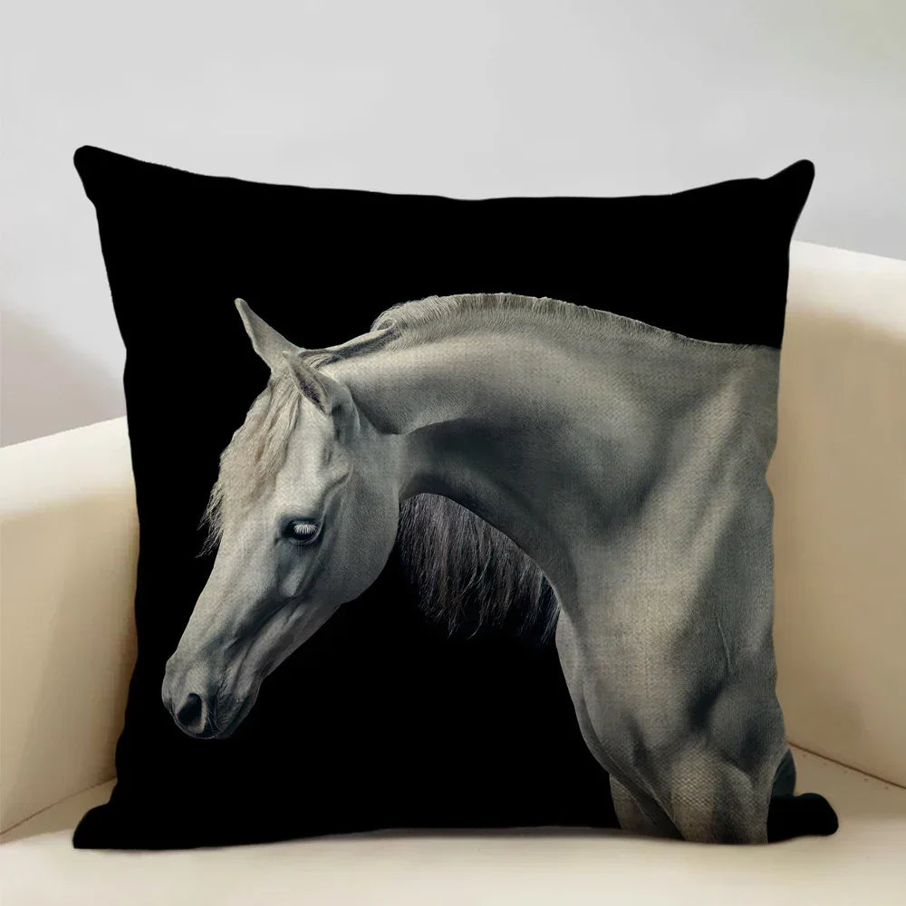 Printed Horse Design Cushion Cover Pillowcase - House Of Avana