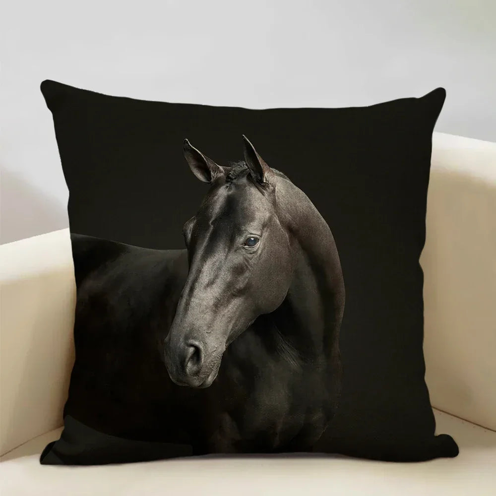 Printed Horse Design Cushion Cover Pillowcase - House Of Avana