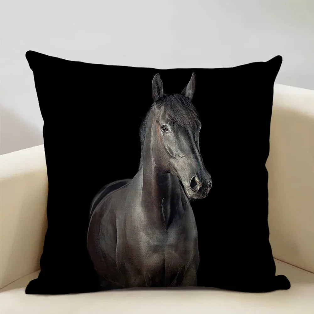 Printed Horse Design Cushion Cover Pillowcase - House Of Avana