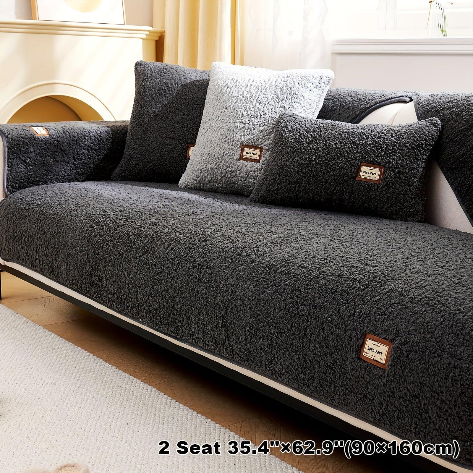 Durable Cushion Couch Cover | High-quality Plush Sherpa Sofa Cover - House Of Avana