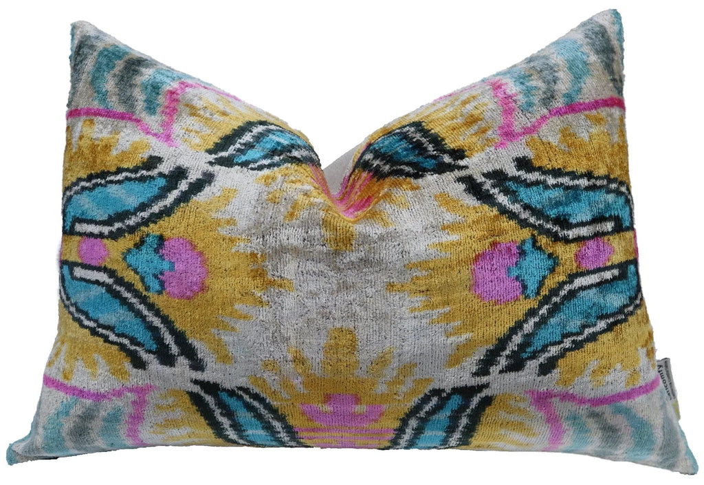 Canvello Handmade Soft Velvet Silk Cushion with Down Insert - 16x24, front view - House Of Avana