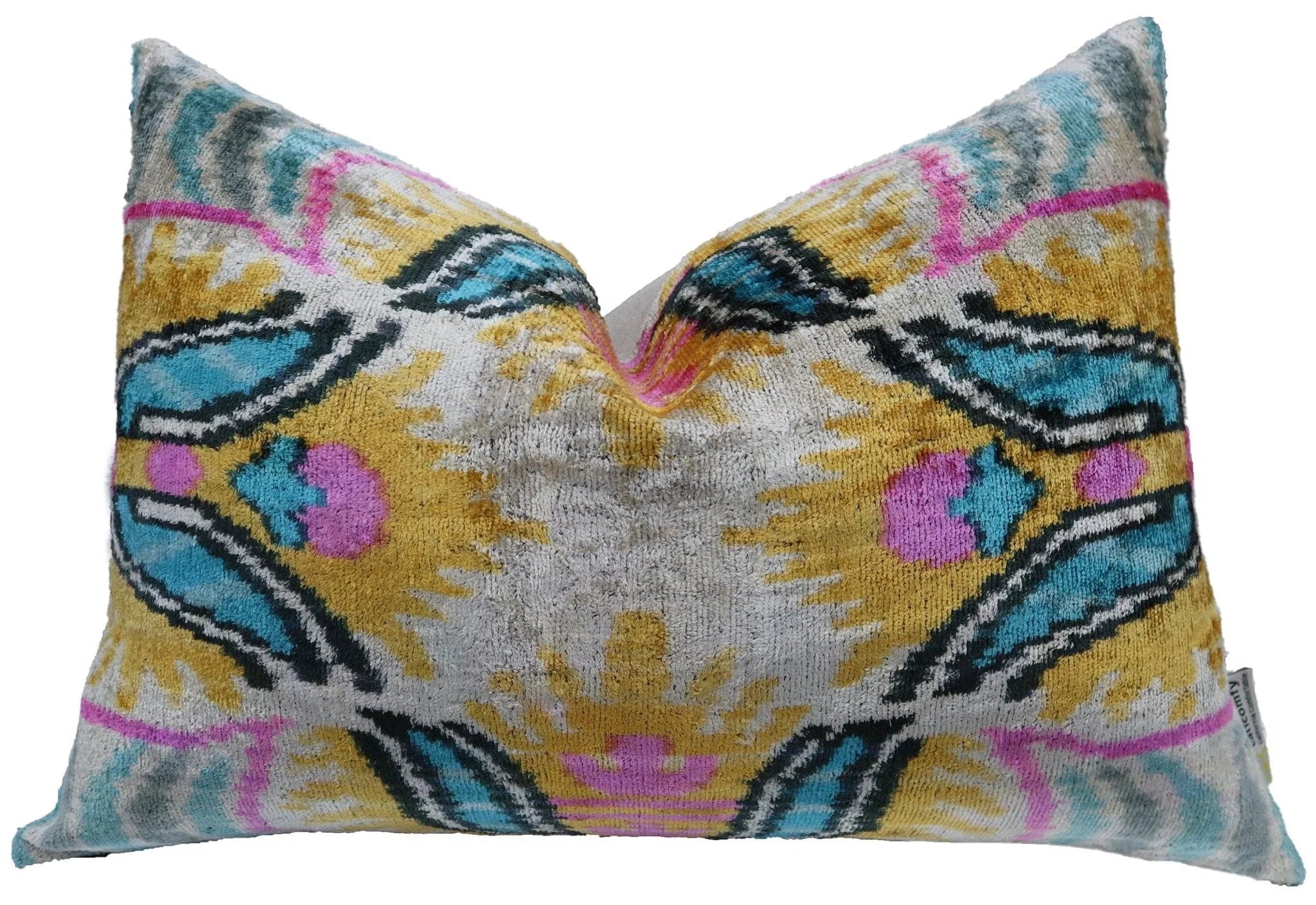 Canvello Handmade Soft Velvet Silk Cushion with Down Insert - 16x24, front view - House Of Avana