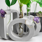 Wooden propagation station with glass vases, self-watering planter - House of Avana