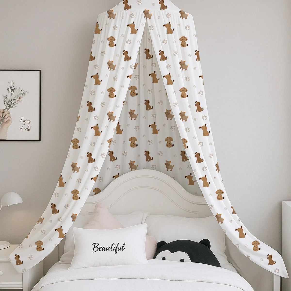 Cute Dog Paw Printed Canopy - House Of Avana