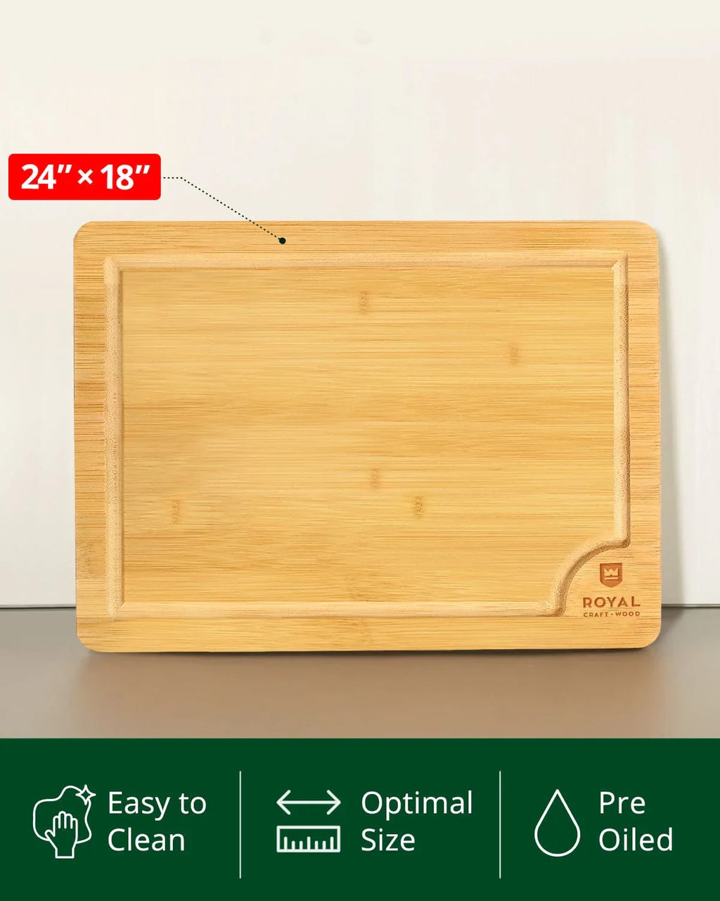 Cutting Board 3XL, 24” x 18” Royal Craft Wood