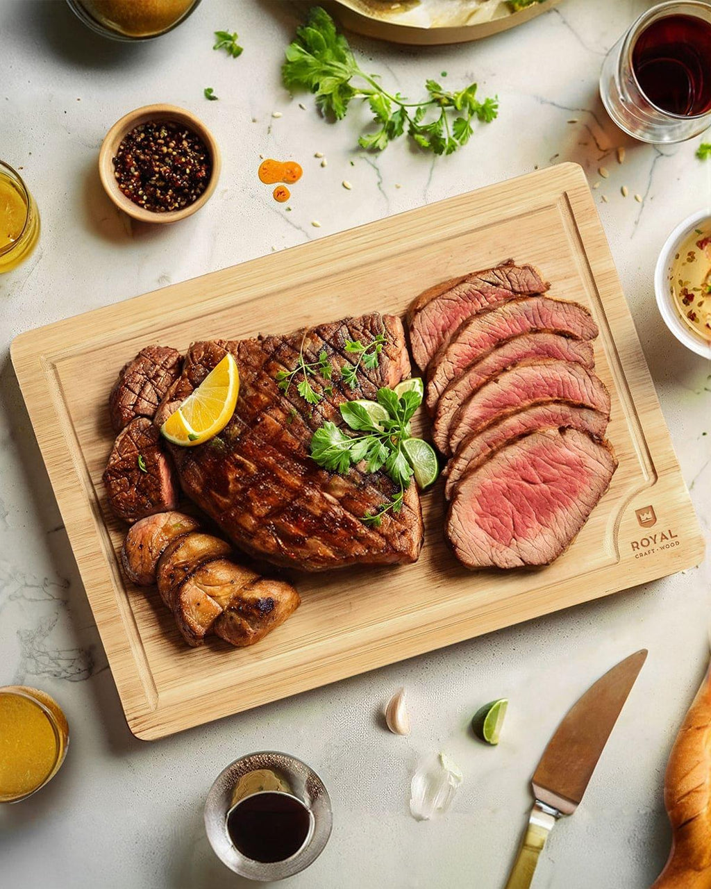 Cutting Board L, 15”x10” Royal Craft Wood