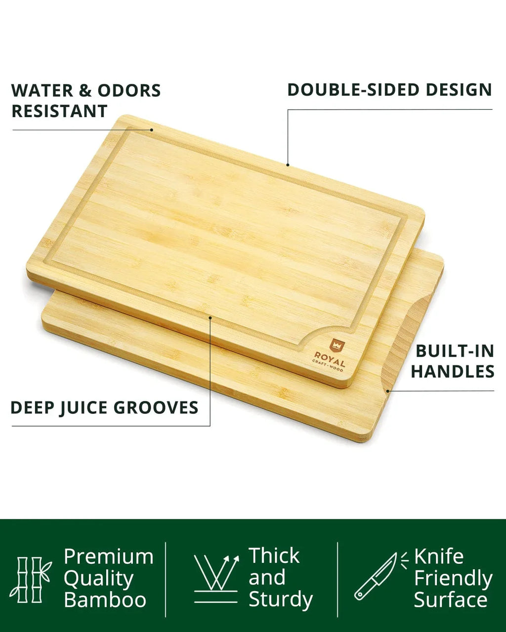Cutting Board L, 15”x10” Royal Craft Wood