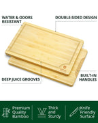 Cutting Board Set of 2, Bamboo Royal Craft Wood