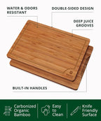 Cutting Board Set of 3, Bamboo, Brown Royal Craft Wood