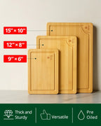 Cutting Board Set of 3, Bamboo Royal Craft Wood