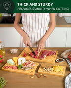 Cutting Board Set of 3, Bamboo Royal Craft Wood