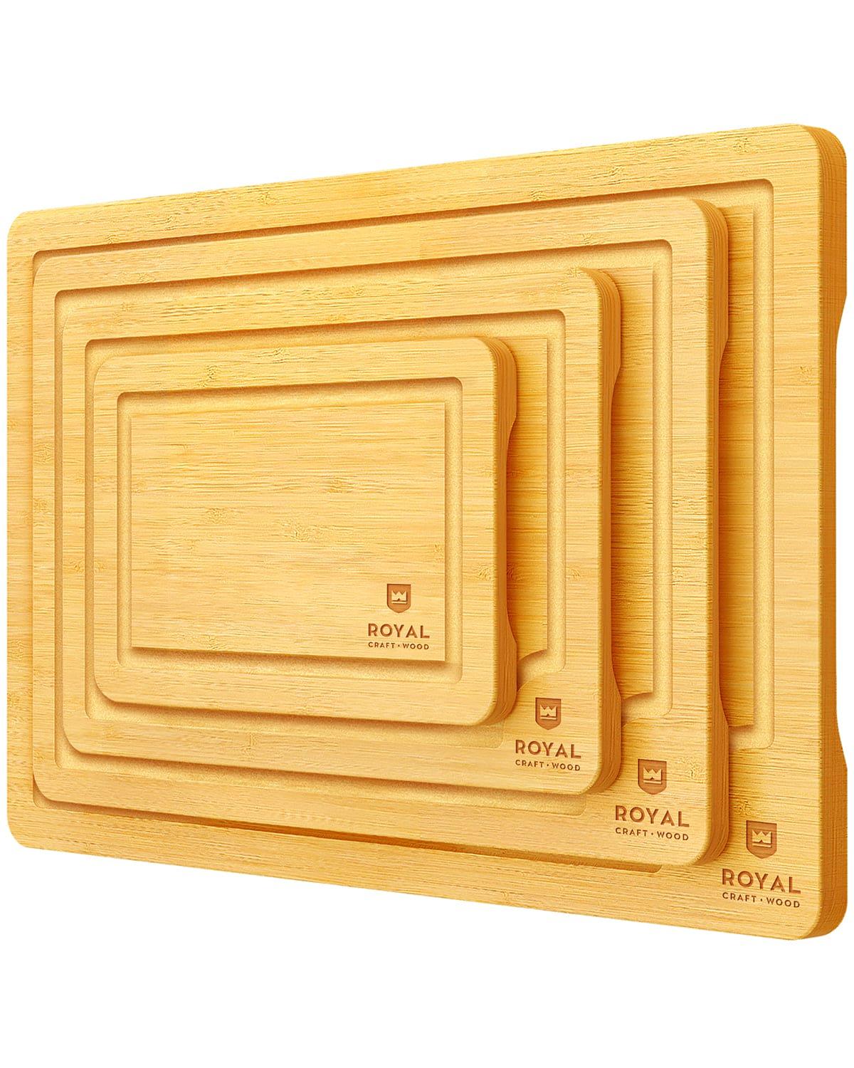 Cutting Board Set of 4, Bamboo Royal Craft Wood