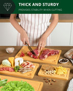 Cutting Board Set of 4, Bamboo Royal Craft Wood
