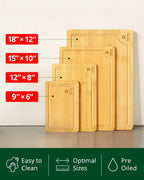 Cutting Board Set of 4, Bamboo Royal Craft Wood
