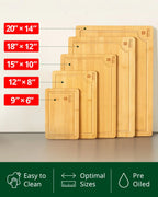 Cutting Board Set of 5, Bamboo Royal Craft Wood