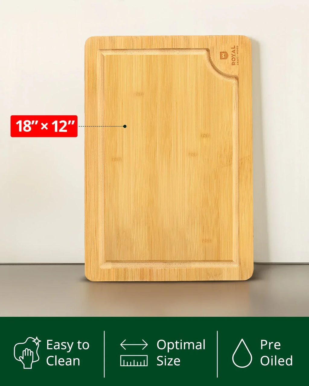 Cutting Board XL, 18”x12” Royal Craft Wood