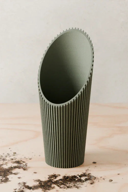 Cylindrical Soil Scoop, front view - House Of Avana