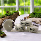 Cypress Mist, Premium Coconut-soy Wax Tea Light Crystal Candle, 1oz, detail shot - House Of Avana
