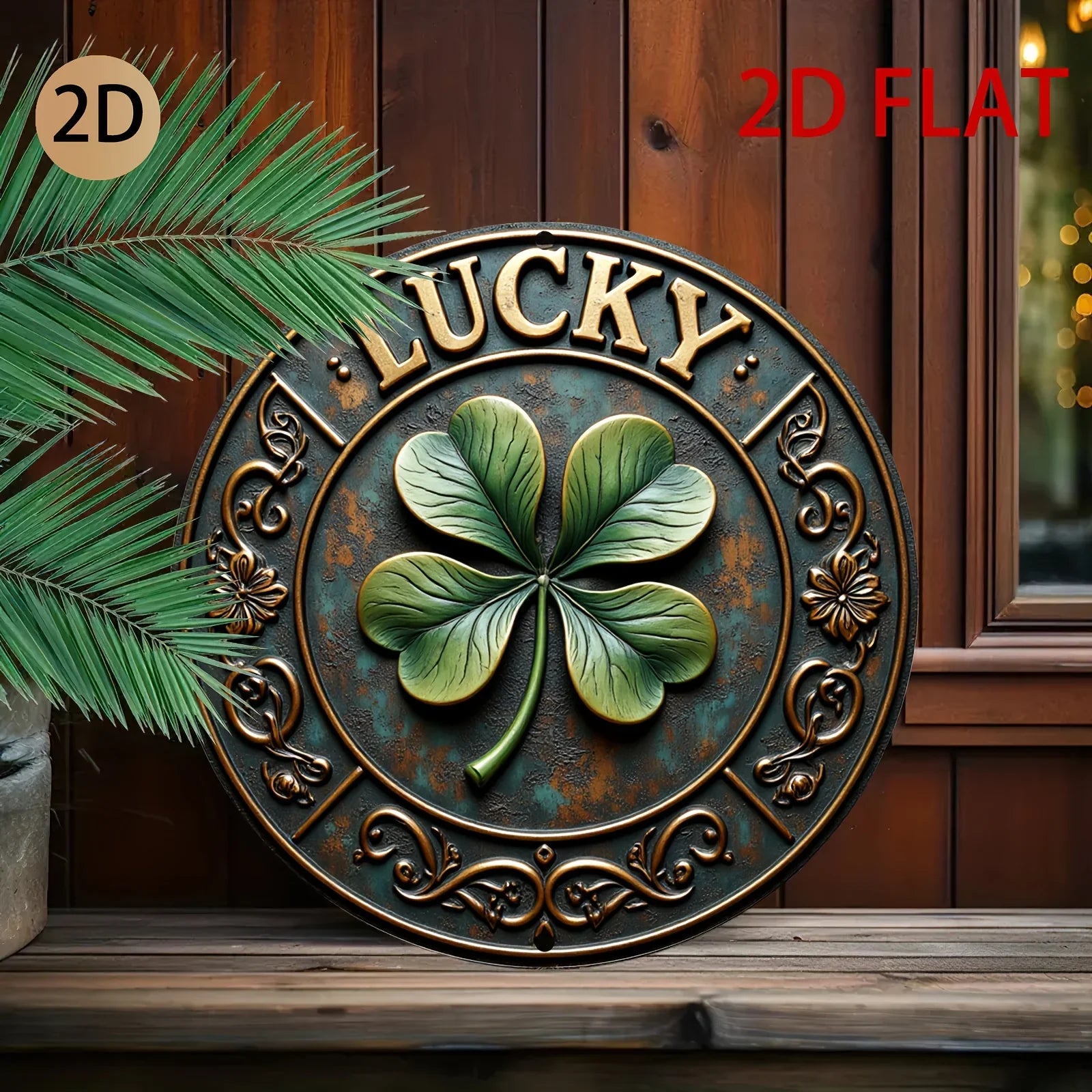 Wall Art - Vintage Metal Lucky Clover