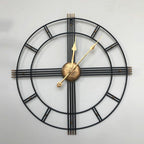 60cm Extra Large Metal Skeleton Wall Clock, European Retro Creative Wrought Iron Round Wall Clock Roman Numerals Silent Non Ticking Unique Unusual Clock, Outdoor Garden Clock, Perfect for Living Room, Bedroom, Kitchen, Garden House Of Avana