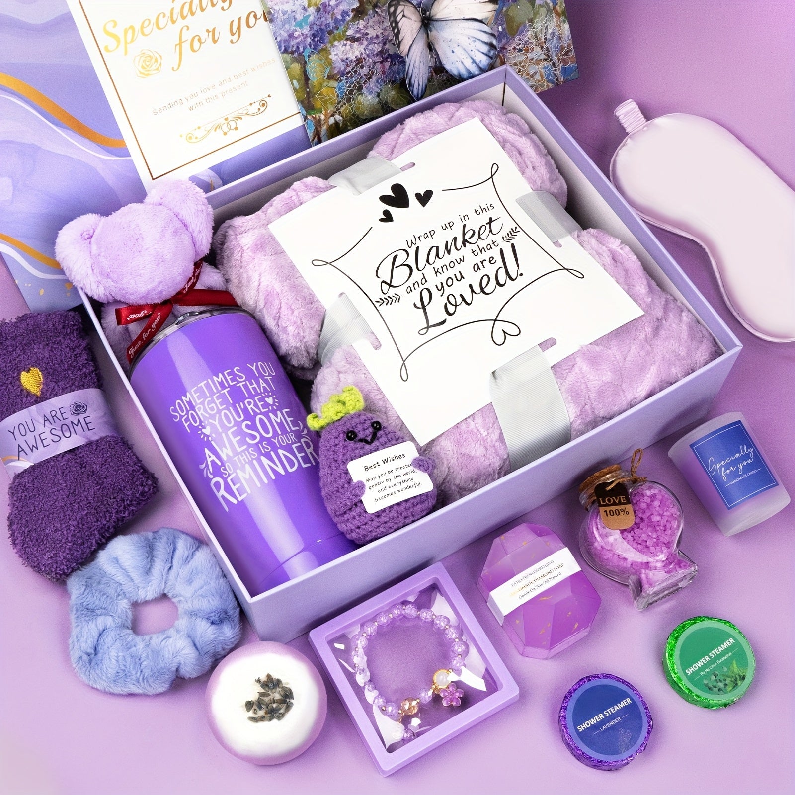Gifts for Women, Lavender Gifts Set, 16pcs Gift Set for Women, Mom, Wife, Girlfriend, Sister, Unique for Birthday, Christmas, Valentine's Day, Mother's Day Gifts - Lavender Gift Basket Set House Of Avana