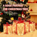 Three Sets Of Christmas Luminous And Exquisite Decorative Lights, Detachable Gift Box And Lighting Fixture (battery/USB Dual-purpose) Christmas Decorations, Red Bow Gift Boxes for Indoor, Living Room, Courtyard And Valentine' House Of Avana