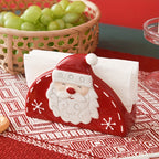 1pc Christmas Santa Claus Ceramic Napkin & Tissue Holder - Red and White Santa, Tabletop Decor for Christmas Dining, Holiday Party Centerpiece - Festive Table Decoration, Seasonal Home Accessory, Embossed Design, Highquality House Of Avana