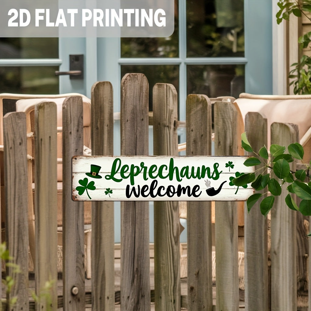 Welcome Sign - Rustic Metal Leprechaun Wall