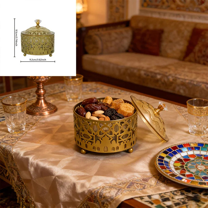 Ramadan Candy Jar - Golden Islamic Style