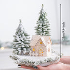 Mini Artificial Christmas Tree and House Set with Glowing Lights - Round Base, Battery-Powered, Ideal for Holiday Decorations, Winter Season, Christmas Tree Decorations, Best for Christmas, Perfect for Thanksgiving House Of Avana