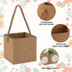 35 combination sets, 30pcs succulent bags with 5pcs thank you stickers, suitable for 2.5-inch flower POTS, Mini brown paper succulent gift basket with handles, perfect for weddings, birthdays, holidays, succulent party giveaw House Of Avana
