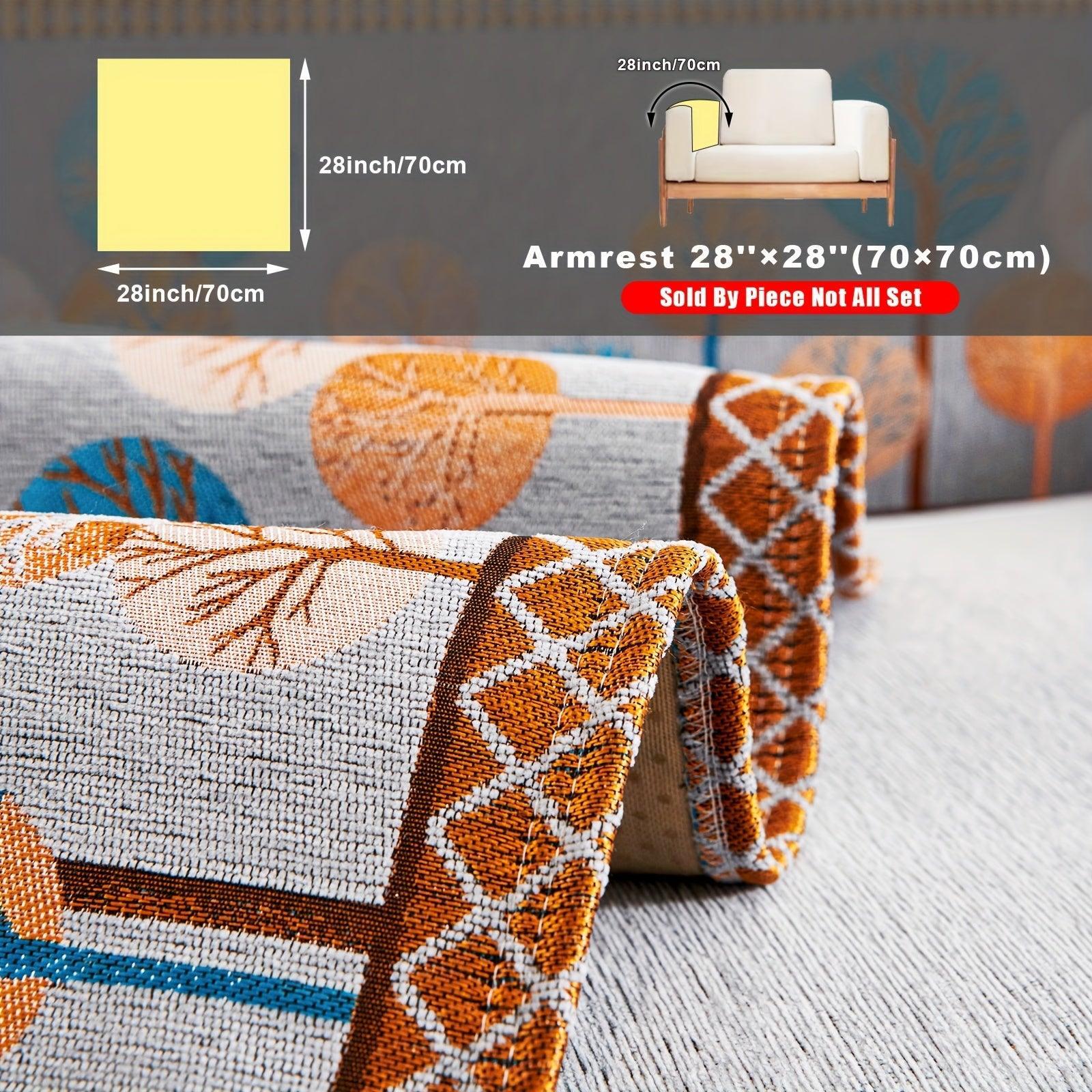 Pet Proof Couch Cover - Boho Chenille Sofa Cover with Tree Embroidery topspet