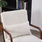 Mid-Century Modern Accent Chair, Arm Chair Living Room Chairs with Pillow Upholstered Reading Chair with Solid Wood Frame & Living Room Bedroom Balcony (beige) Streamdale Furniture