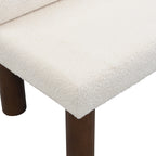 Upholstered Dining Bench, End of Bed, Entryway Bench, Boucle Ottoman for Dining Room, Bedroom, Living Room, Rubber Wood Leg 330 LBS Support, Beige Streamdale Furniture