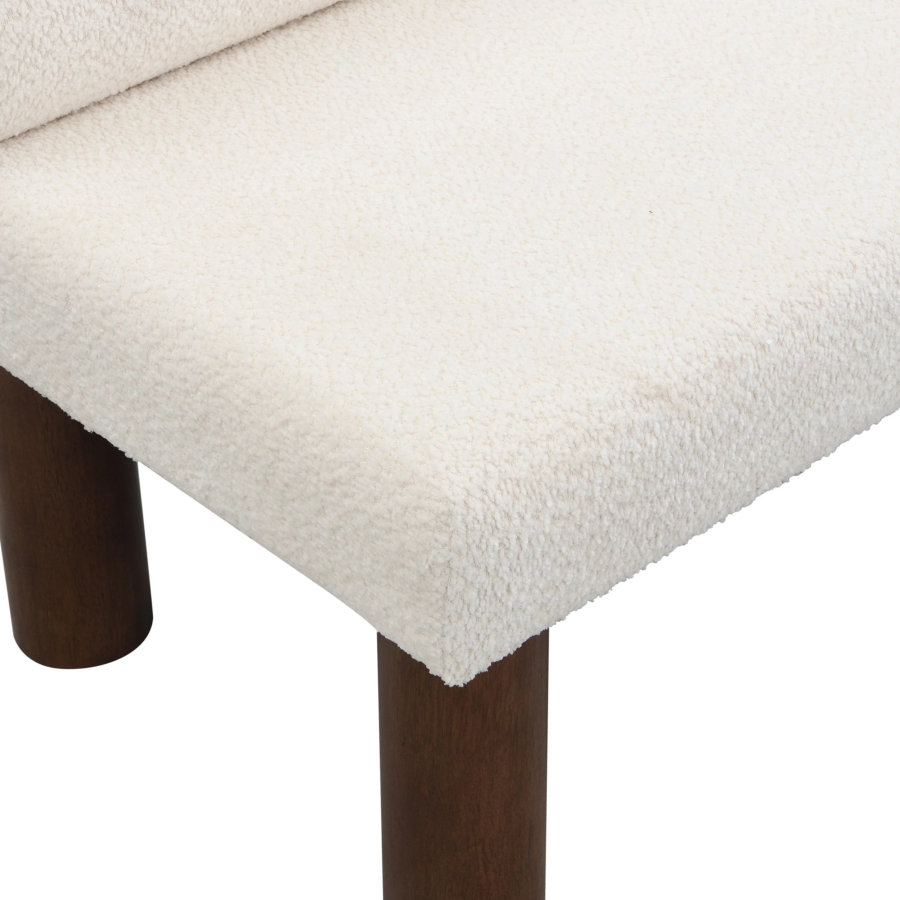 Upholstered Dining Bench, End of Bed, Entryway Bench, Boucle Ottoman for Dining Room, Bedroom, Living Room, Rubber Wood Leg 330 LBS Support, Beige Streamdale Furniture