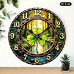 Wall Clock - Silent Wooden Round