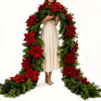 1pc Large Christmas Artificial Red Poinsettia Pine Branches, Realistic Vines and Home Decor for Indoor/Outdoor Holiday Decoration, Suitable for Various Festive Ornaments, Christmas Tree Decorations, Christmas Tree Ornaments House Of Avana