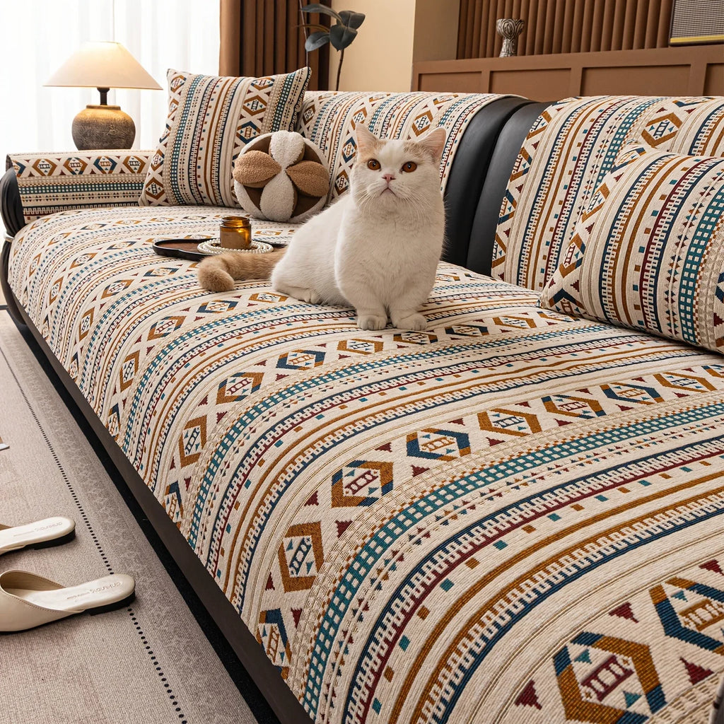 Sofa Cushion - Non-slip Chenille Geometric Multi-size