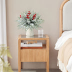 SHARKBEE 18pcs Artificial Pine Branches with Red Berry Picks 27.94cm Winter Christmas Greenery Fake Juniper Leaves Norfolk Pine Stems Needles for Craft Wreath Garland Vase House Of Avana