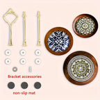 Wood Display Stand - 3-Tier Floral Pattern