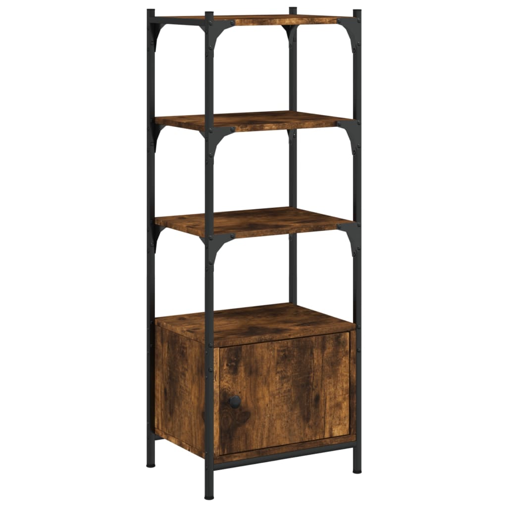 Bookcase 3-Tier Smoked Oak 41x30x109.5 cm Engineered Wood House Of Avana