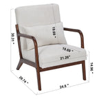 Mid-Century Modern Accent Chair, Arm Chair Living Room Chairs with Pillow Upholstered Reading Chair with Solid Wood Frame & Living Room Bedroom Balcony (beige) Streamdale Furniture