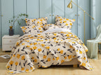 DaDa Bed in a Bag Bundle Set - Yellow Fleur Botanical Ivory Tan Floral Bedding Set (18112) DaDalogy Bedding Collection