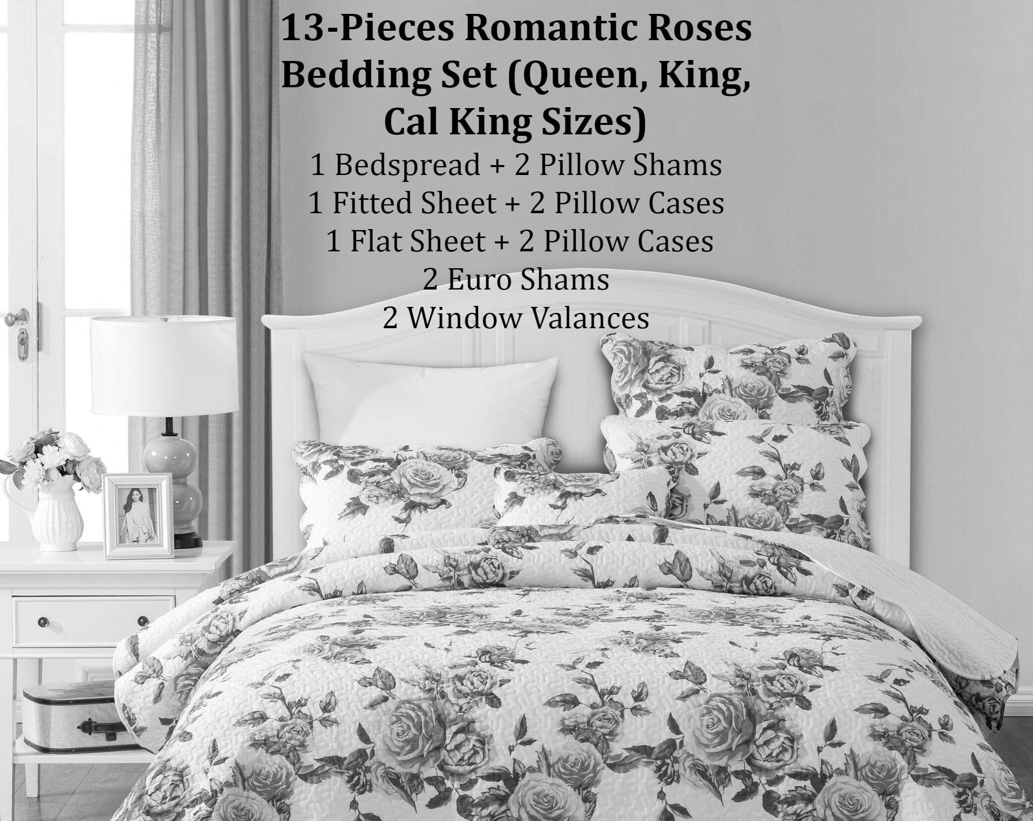 DaDa Bedding Bed in a Bag Bundle Set - Romantic Roses Lovely Blooming Floral Bedding Set (JHW-879) DaDalogy Bedding Collection