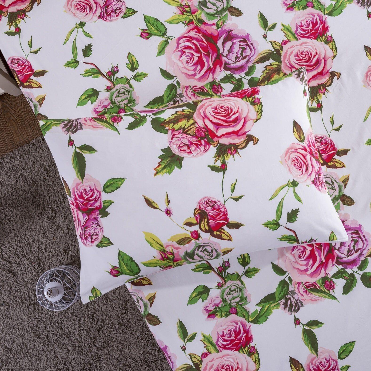DaDa Bedding Bed in a Bag Bundle Set - Romantic Roses Lovely Blooming Floral Bedding Set (JHW-879) DaDalogy Bedding Collection
