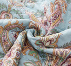 DaDa Bedding Bohemian Burgundy Red Velvet Trim Floral Paisley Patchwork Cotton Bedspread Set (JHW-868) DaDalogy Bedding Collection