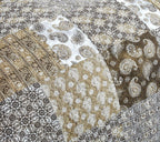 DaDa Bedding Bohemian Olive Brown Moroccan Paisley Floral Filigree Patchwork Cotton Bedspread Set (JHW-885) DaDalogy Bedding Collection