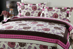 DaDa Bedding Bohemian Purple Blooms Floral Garden Pink Brown Bedspread Set (KBJ1629) DaDalogy Bedding Collection