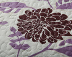 DaDa Bedding Bohemian Purple Blooms Floral Garden Pink Brown Bedspread Set (KBJ1629) DaDalogy Bedding Collection